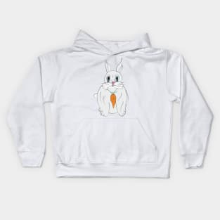 rabbit with carrots Kids Hoodie